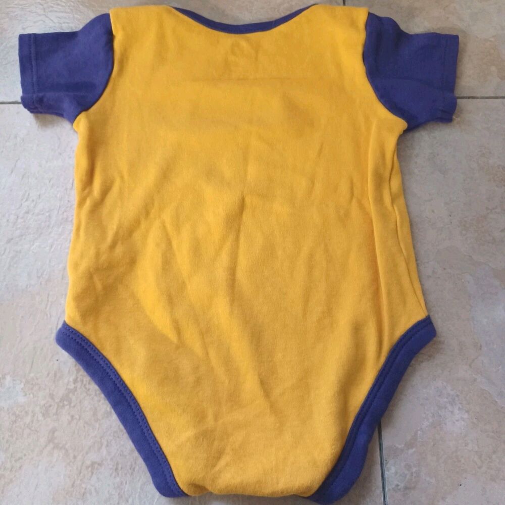 NFL Minnesota Vikings Baby One Piece 18 Months Bodysuit Yellow Purple Trim - Picture 4 of 4
